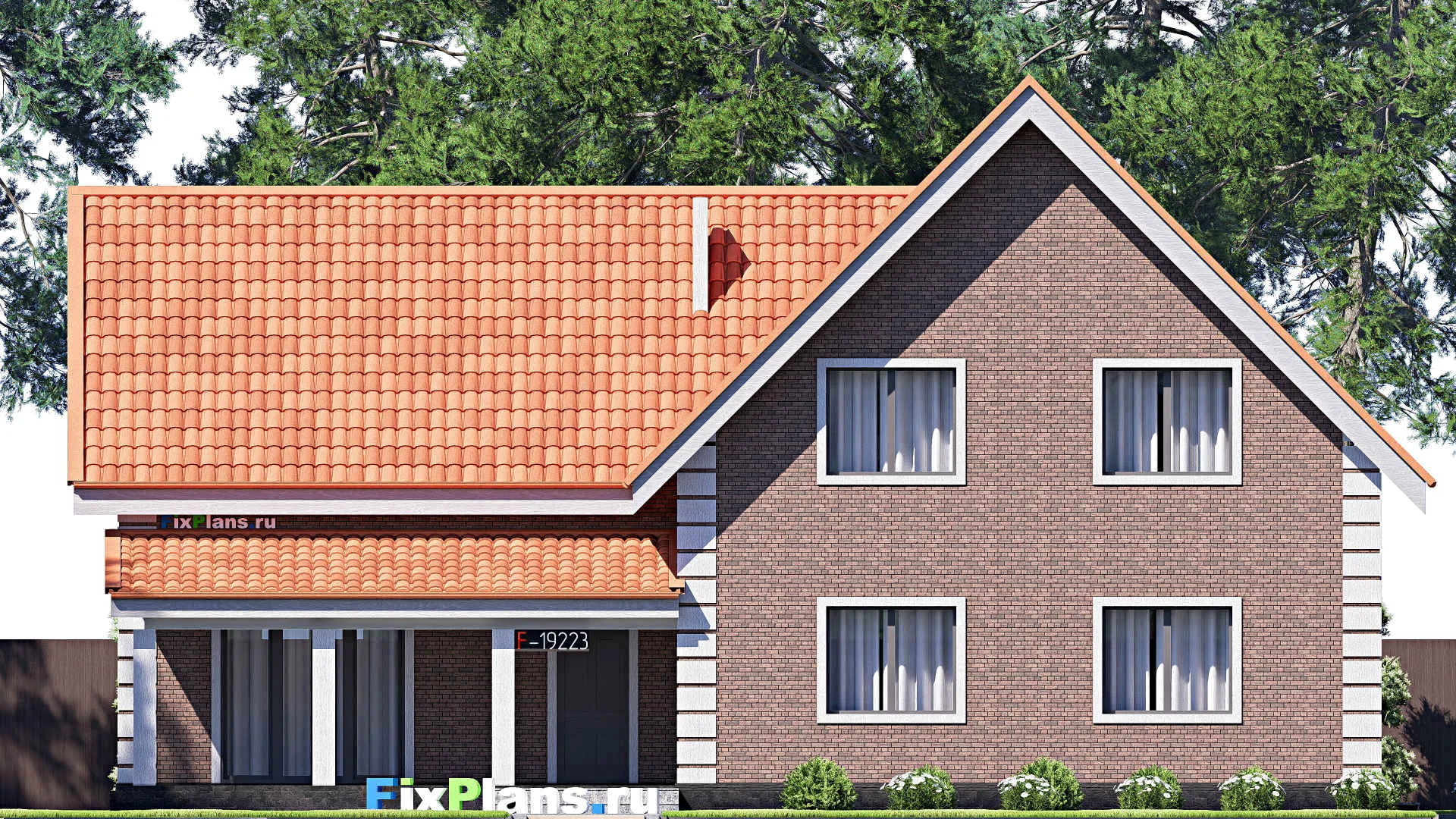 F-19223 - Проект дома с мансардой 9 на 17, площадью 200 м² с 3 спальнями