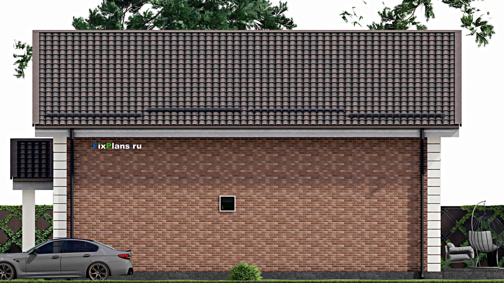 F-4724 - Проект дома с мансардой 12 на 13, площадью 240 м² с террасой и 4 спальнями