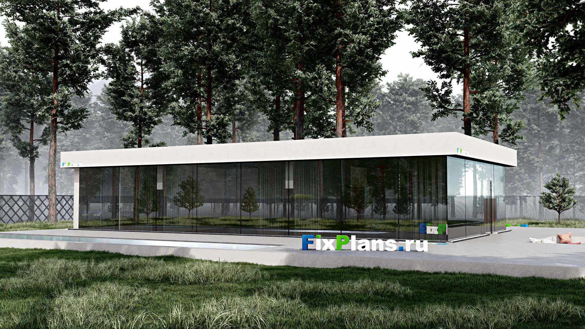 F-0494 - Проект одноэтажного дома 11 на 21, площадью 190 м² с 2 спальнями