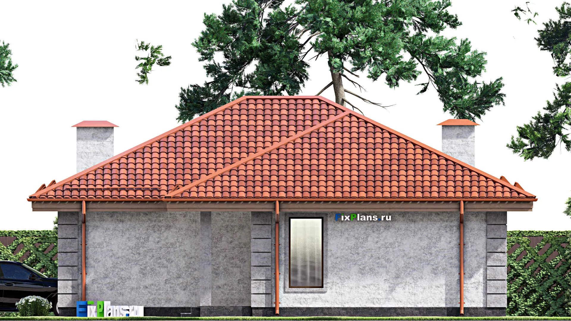 F-14786 - Проект одноэтажного дома 13 на 14, площадью 130 м² с 2 спальнями