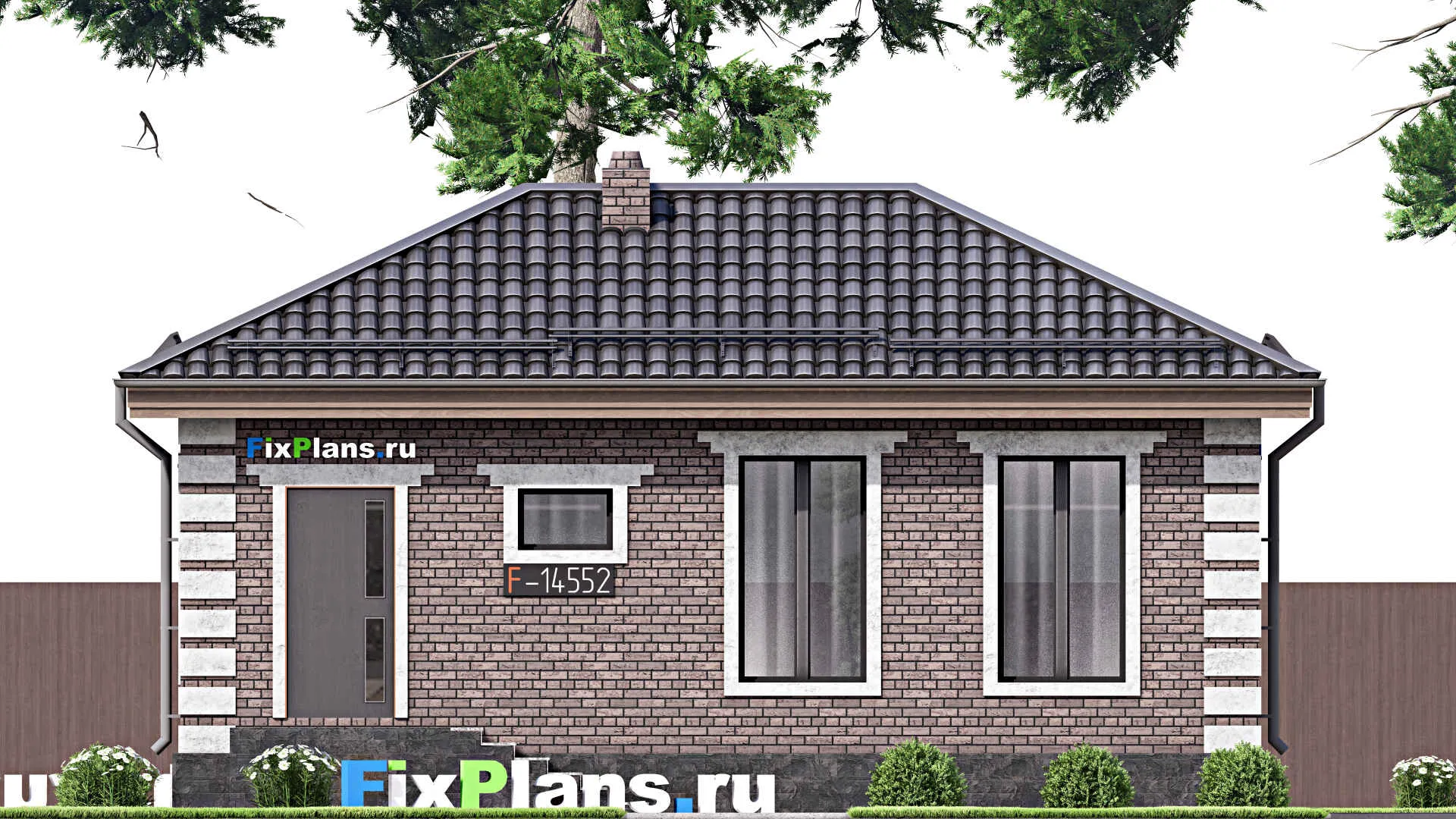 F-14552 - Проект бани 9 на 10, площадью 90 м² с терассой и санузлом