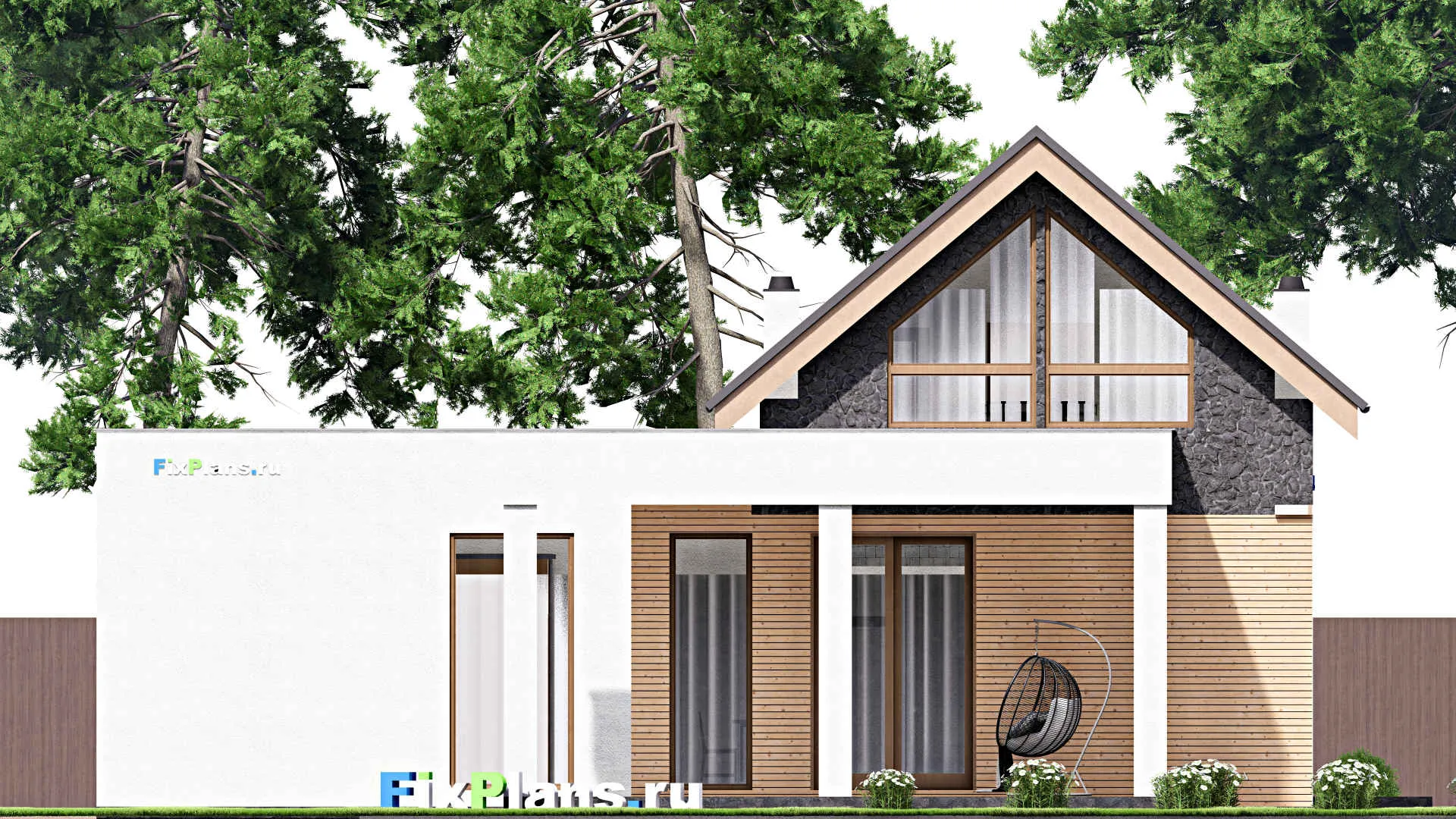 F-16352 - Проект дома с мансардой 17 на 20, площадью 260 м² с 4 спальнями