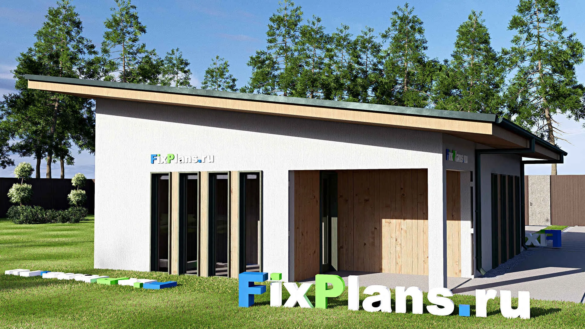 F-21104 - Проект гаража 8 на 9, площадью 60 м² на 2 машиноместа