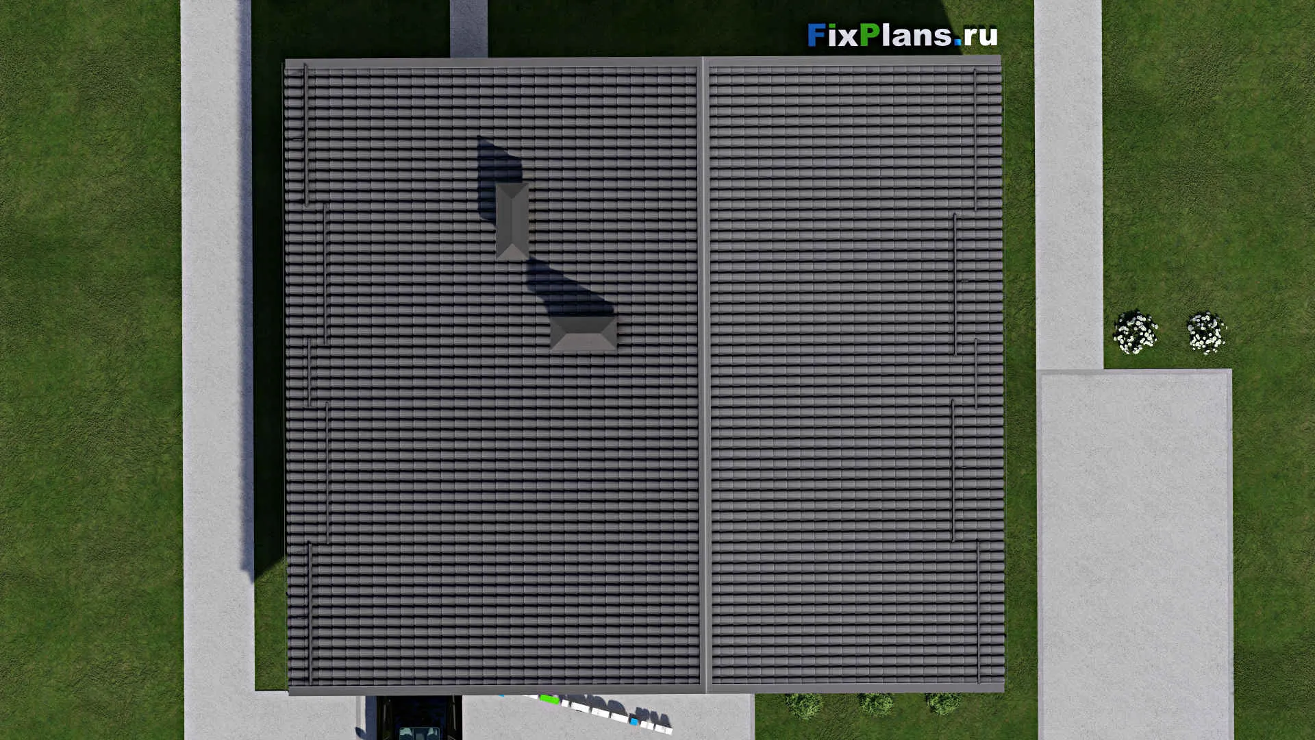 F-4598 - Планы дома с мансардой 13 на 14, площадью 210 м² с гаражом на 1 машину и 3 спальнями