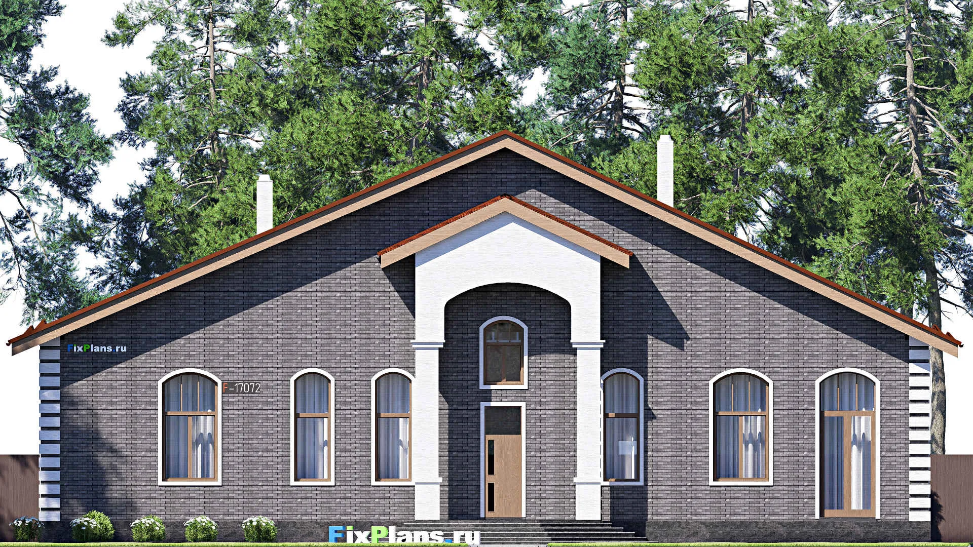 F-17072 - Проект одноэтажного дома 14 на 24, площадью 220 м² с 2 спальнями