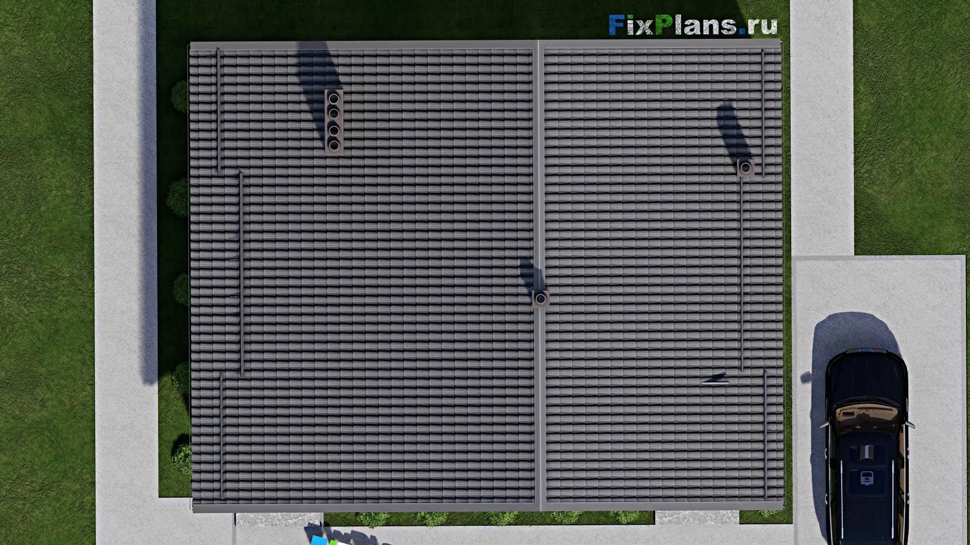 F-2627 - Проект дома с мансардой 11 на 14, площадью 190 м² с террасой, балконом, баней и 3 спальнями