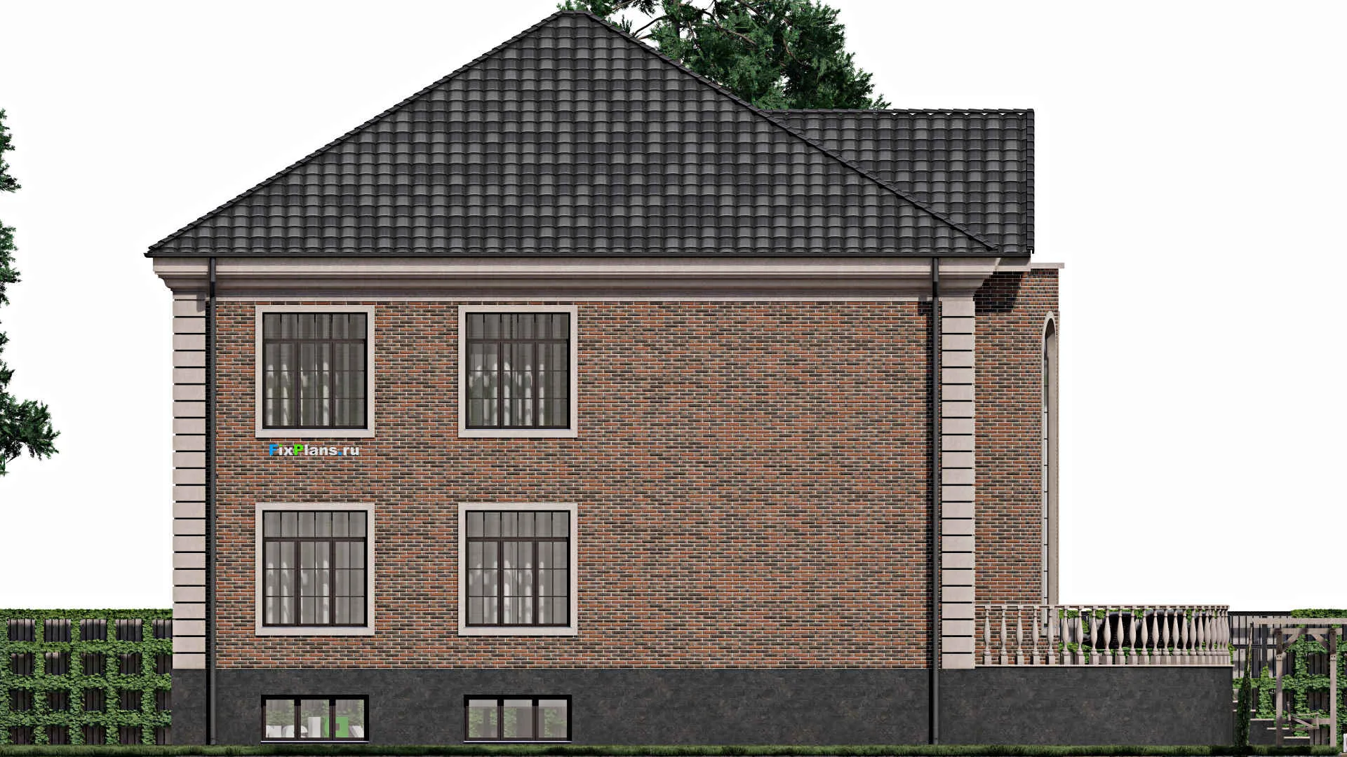 F-0566 - Проект двухэтажного дома 15 на 17, площадью 300 м² с 5 спальнями