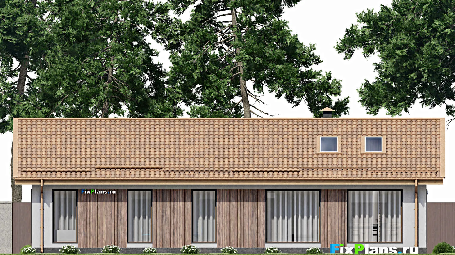 F-10970 - Проект одноэтажного дома 11 на 18, площадью 140 м² с 3 спальнями