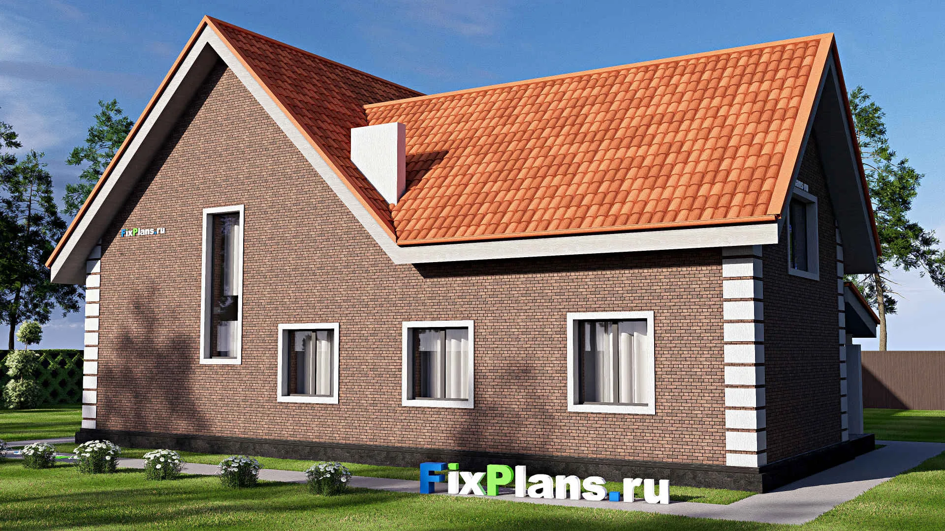 F-19223 - Проект дома с мансардой 9 на 17, площадью 200 м² с 3 спальнями