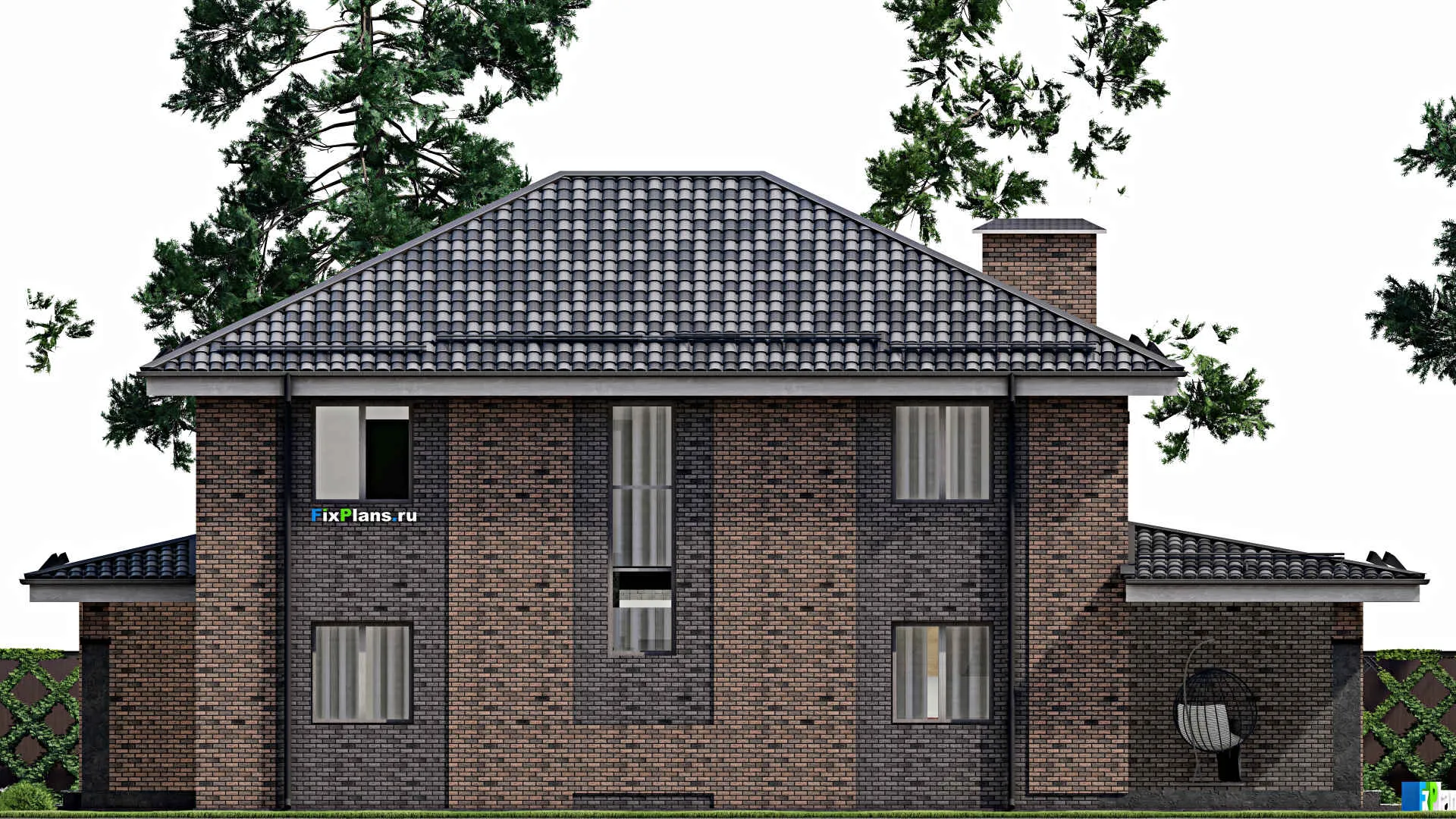 F-10349 - Проект двухэтажного дома 16 на 19, площадью 330 м² с 5 спальнями