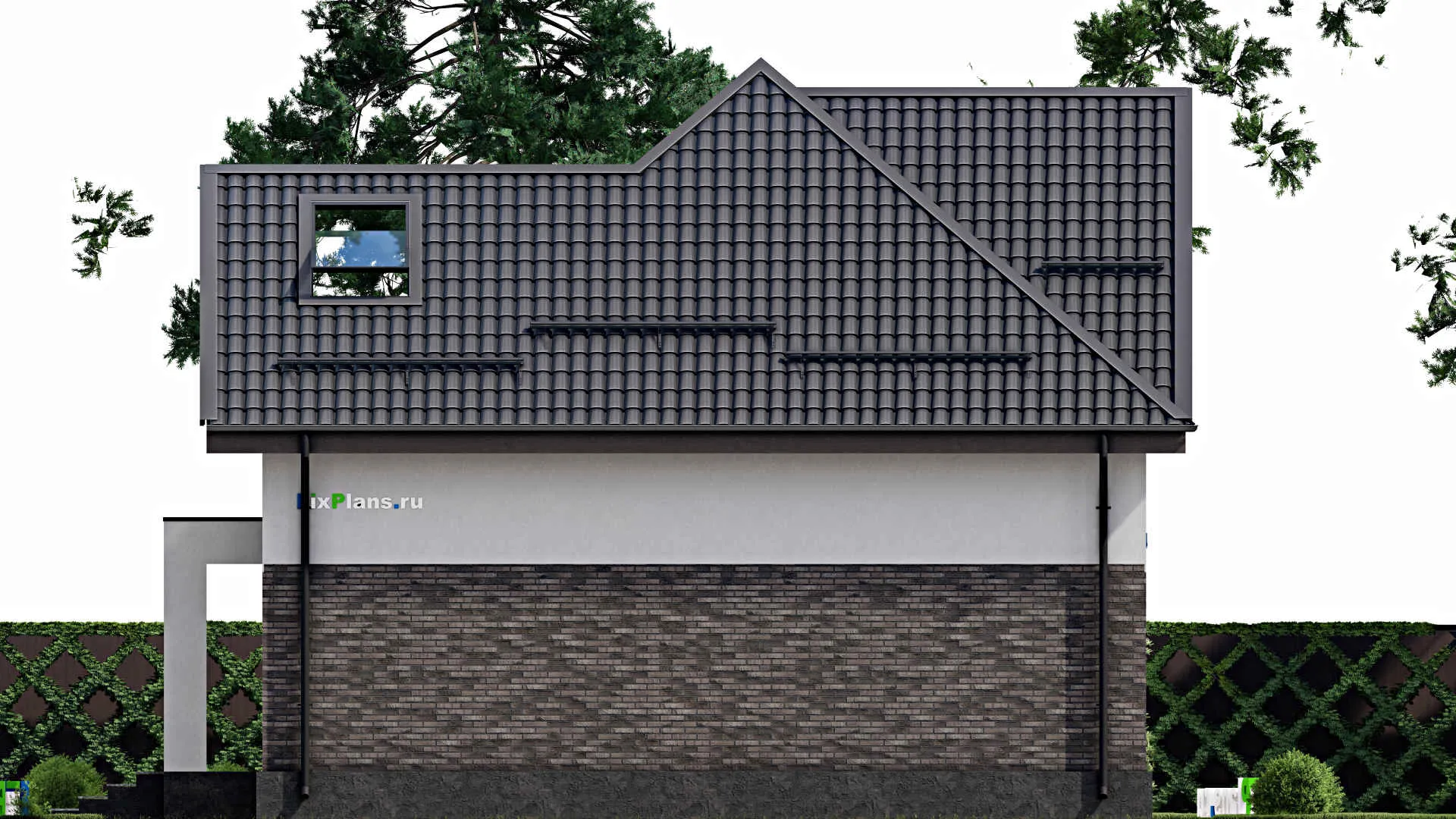 F-2015 - Проект дома с мансардой 11 на 12, площадью 180 м² с террасой и 4 спальнями