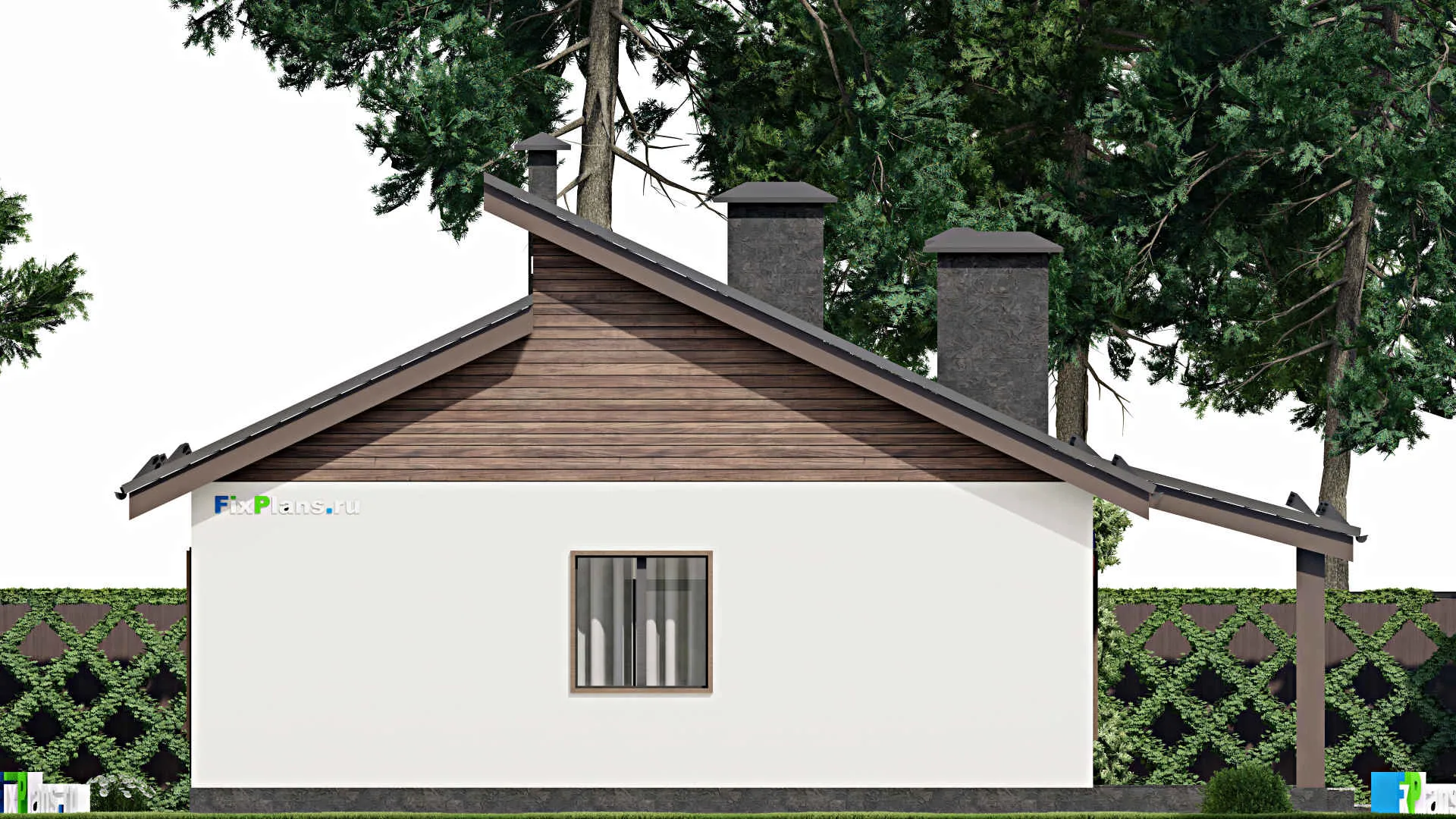 F-7406 - Проект одноэтажного дома 12 на 13, площадью 120 м² с 3 спальнями