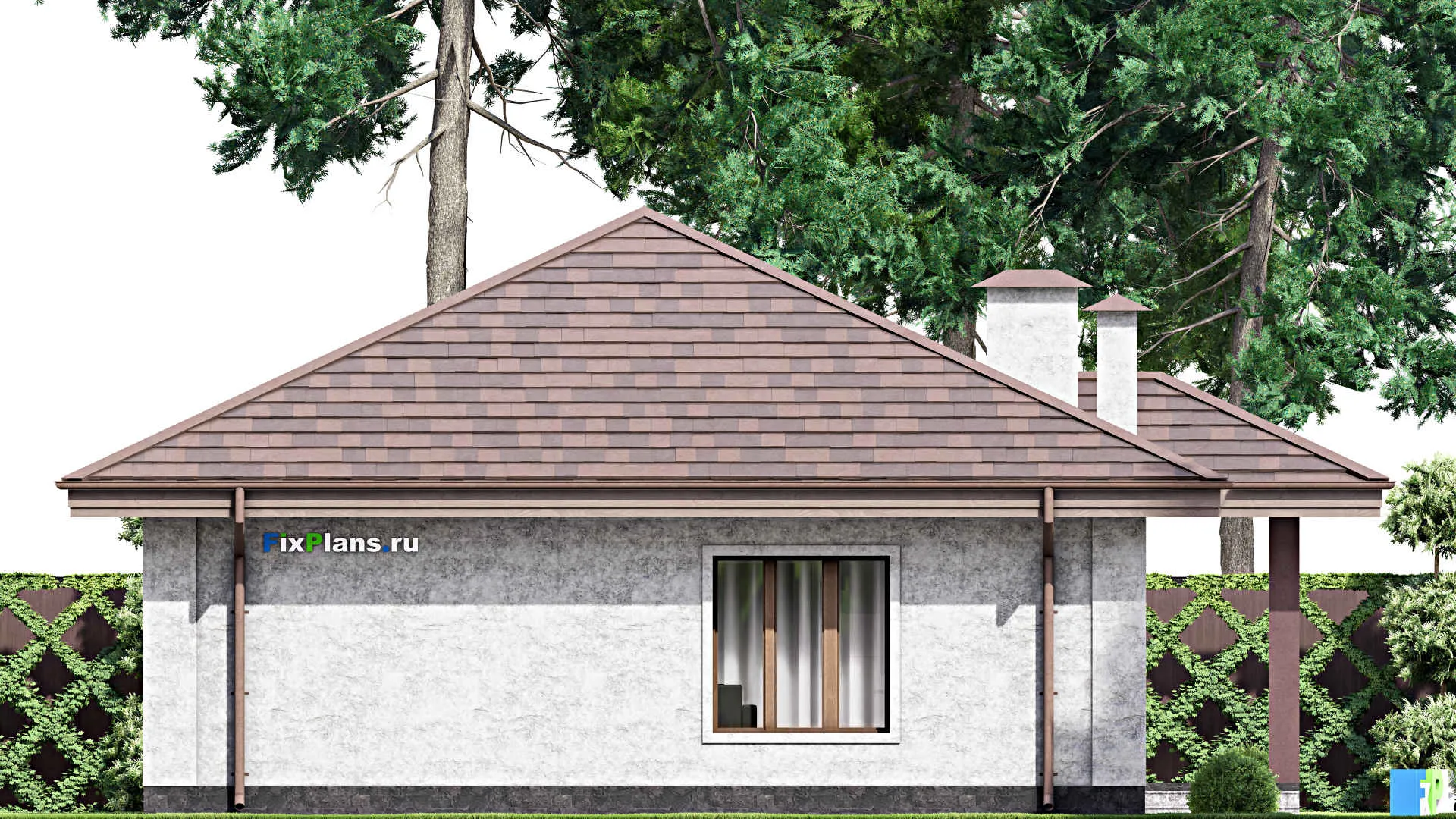 F-14363 - Проект одноэтажного дома 12 на 13, площадью 110 м² с 3 спальнями