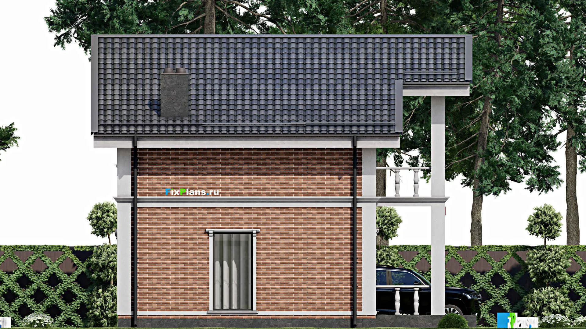 F-8531 - Проект дома с мансардой 10 на 11, площадью 120 м² с балконом и 3 спальнями