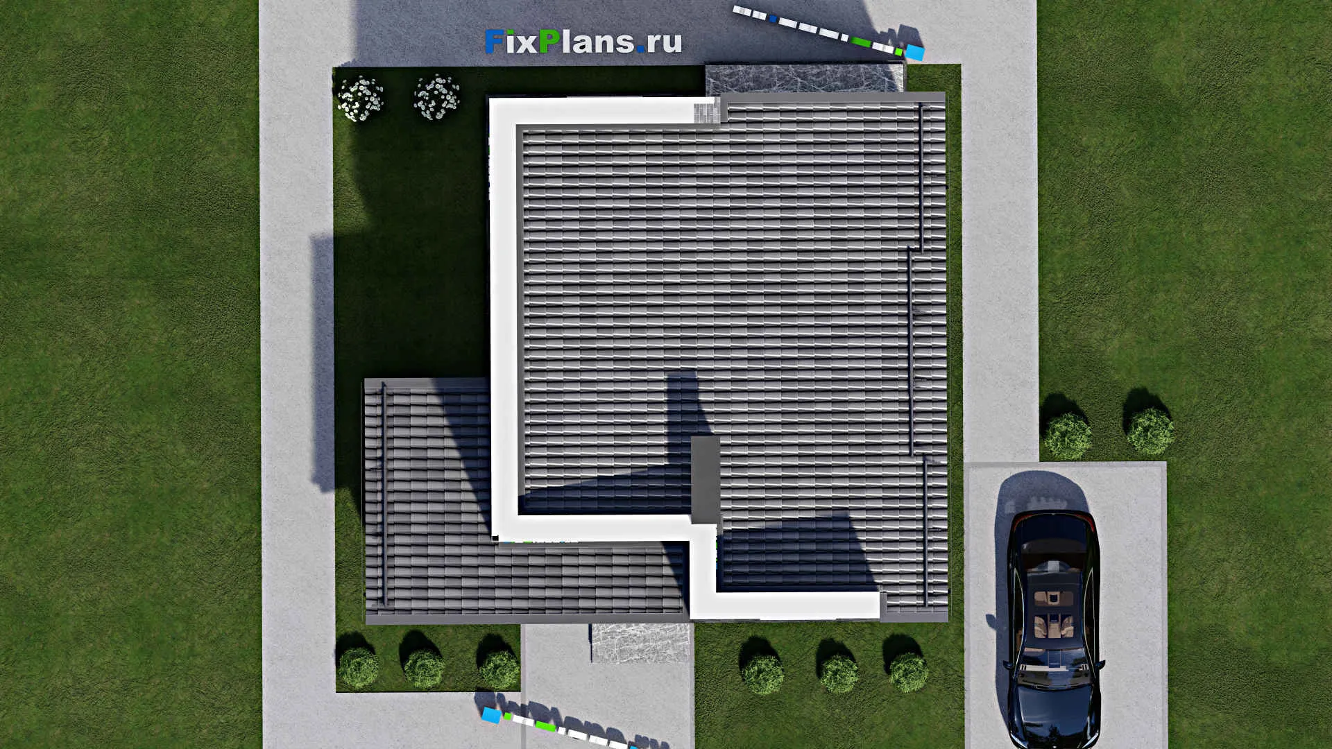 F-9728 - Проект дома с мансардой 11 на 12, площадью 130 м² с террасой, балконом и 3 спальнями