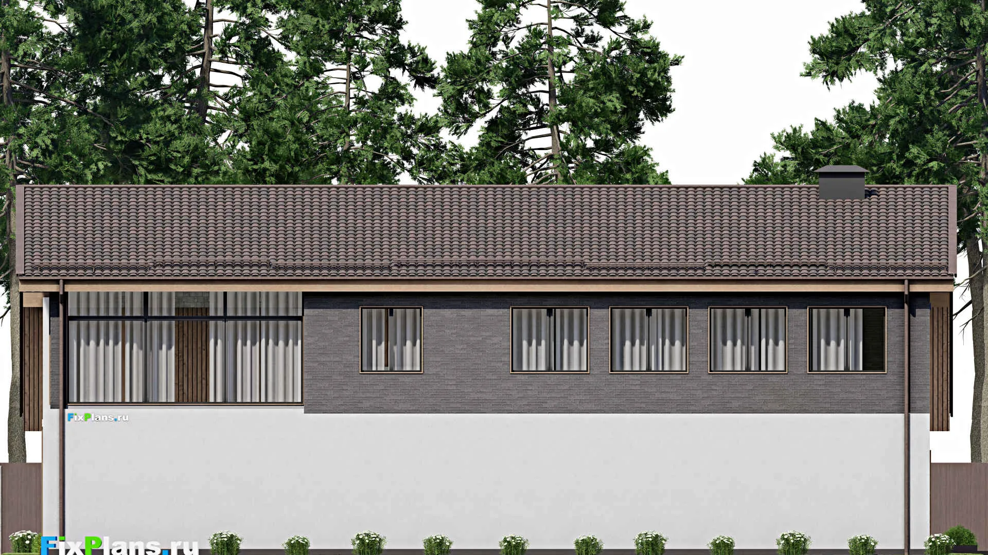 F-5264 - Проект дома с мансардой 19 на 23, площадью 390 м² с спортзалом и 5 спальнями