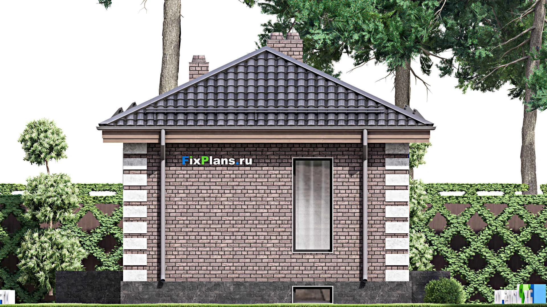 F-14552 - Проект бани 9 на 10, площадью 90 м² с терассой и санузлом