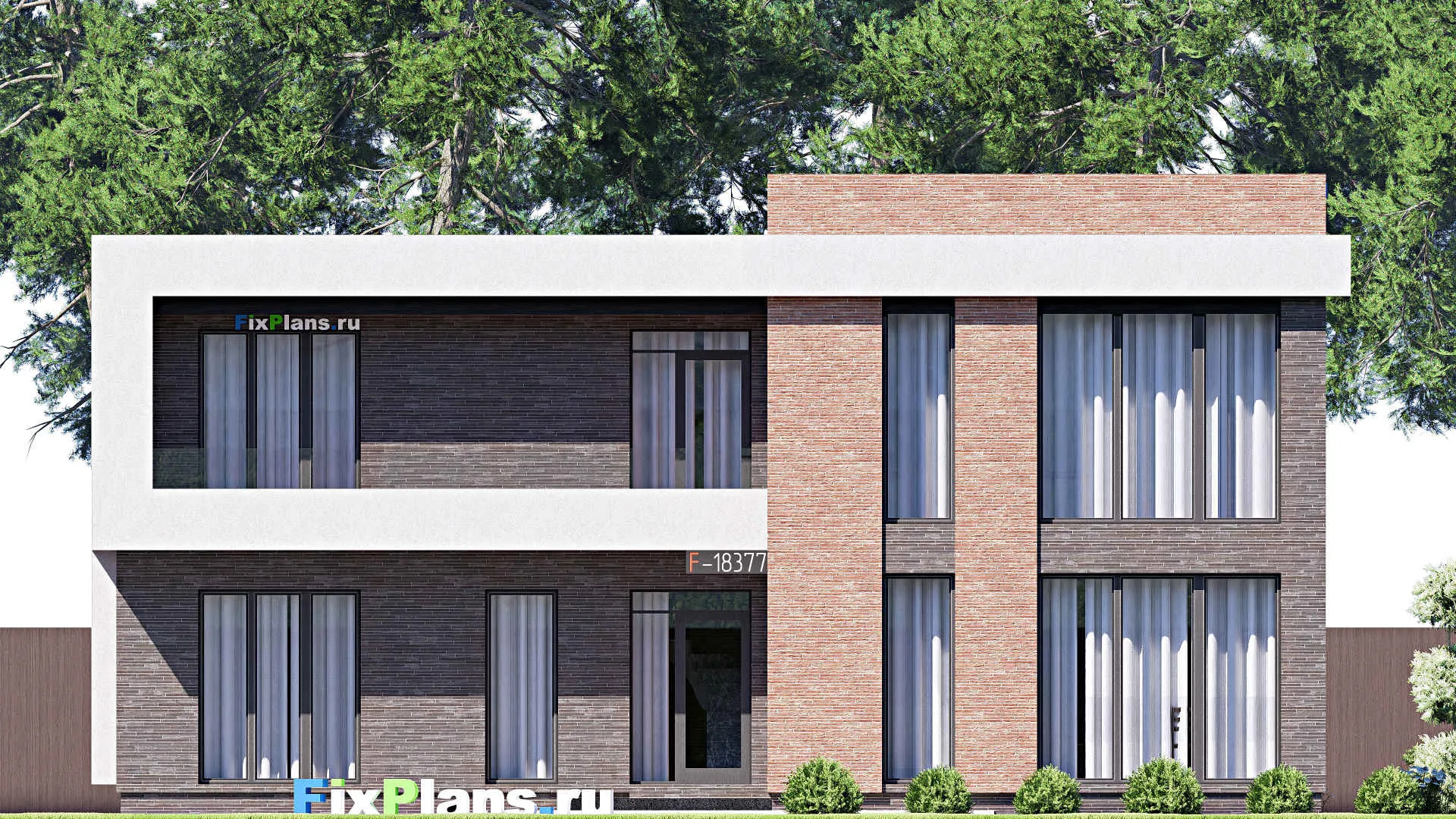 F-18377 - Проект двухэтажного дома 7 на 15, площадью 130 м² с балконом и 4 спальнями