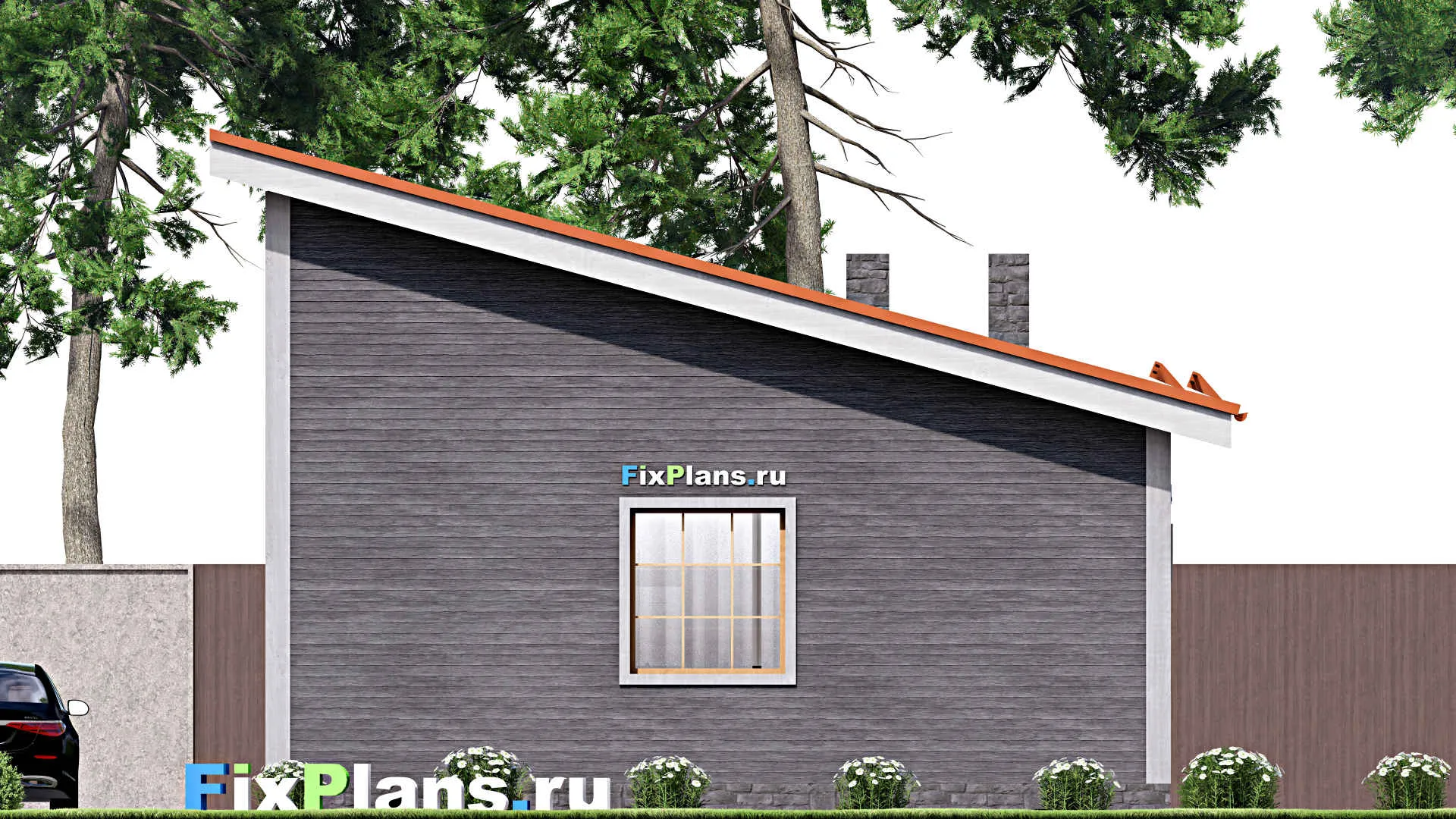 F-15551 - Проект бани 9 на 9, площадью 70 м² с комнатой отдыха, терассой и санузлом