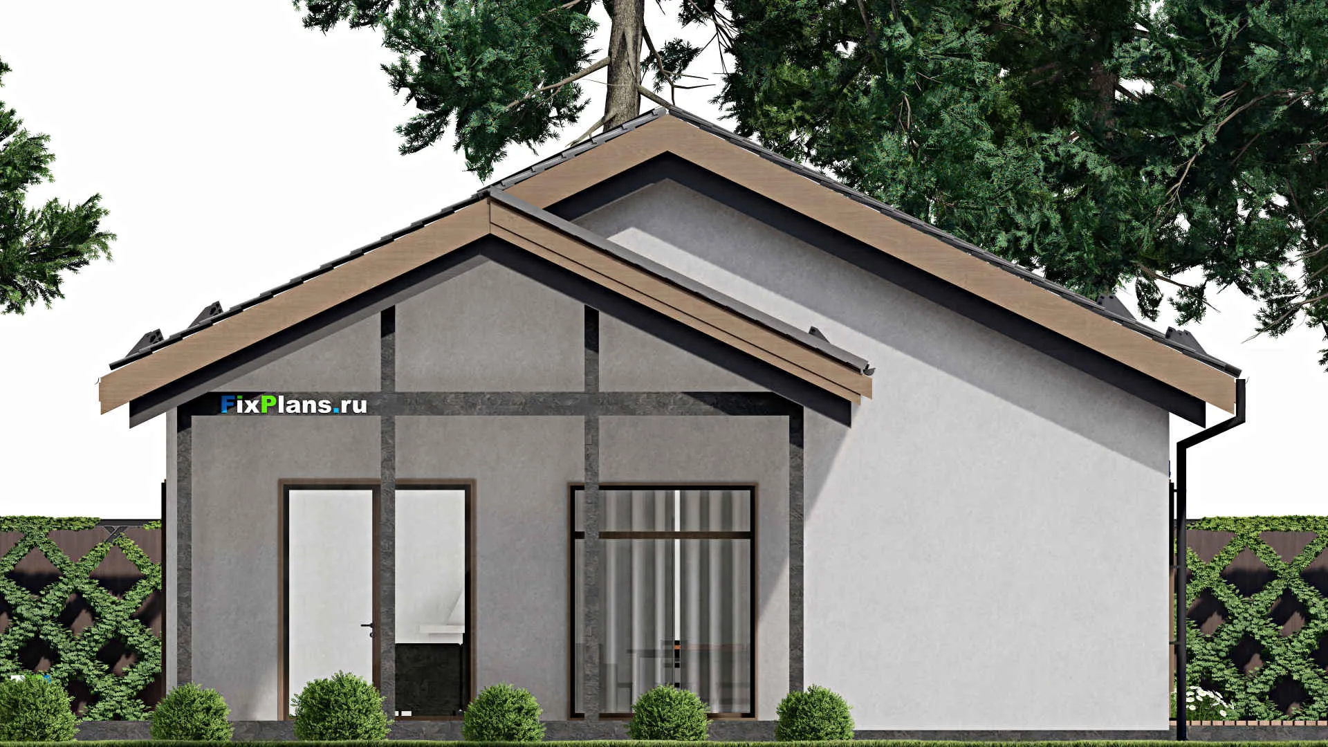 F-2492 - Проект одноэтажного дома 11 на 19, площадью 240 м² с террасой и 3 спальнями