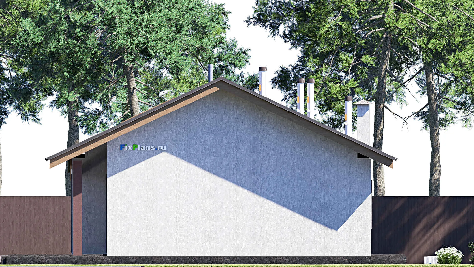 F-17648 - Проект одноэтажного дома 14 на 26, площадью 260 м² с террасой и 4 спальнями